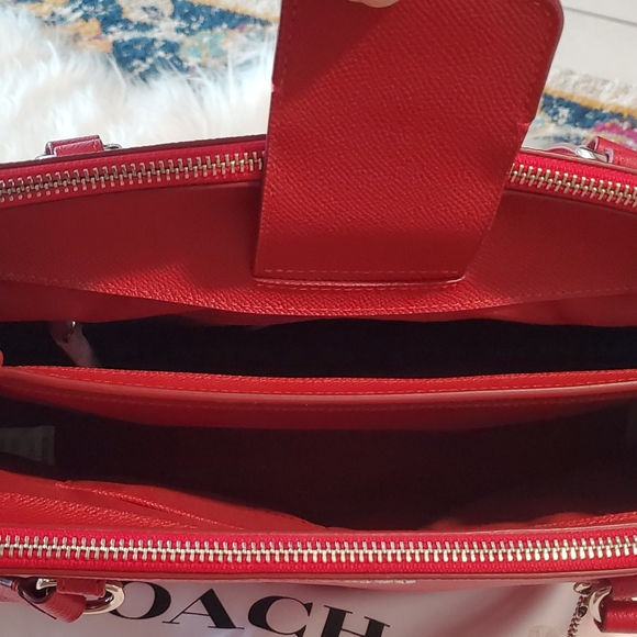 Coach Cherry Red Leather Shoulder Bag - Picture 5 of 8